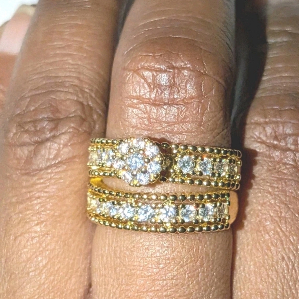 Diamond elegant stacking wedding ring set sz 7